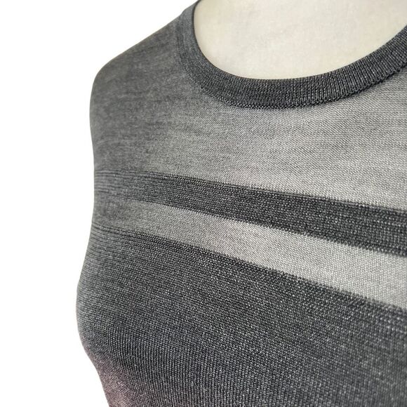 Jason Wu Silk Top Gray Large Long-Sleeve w Cut Out Design - Picture 3 of 13